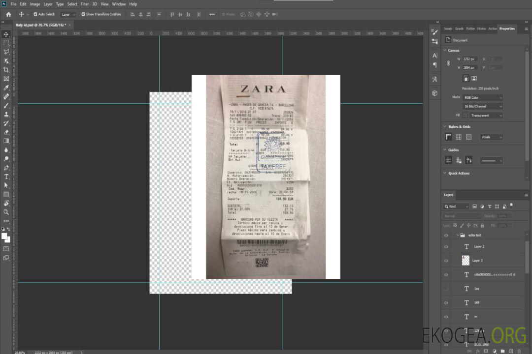 Reçu de paiement du magasin Zara template